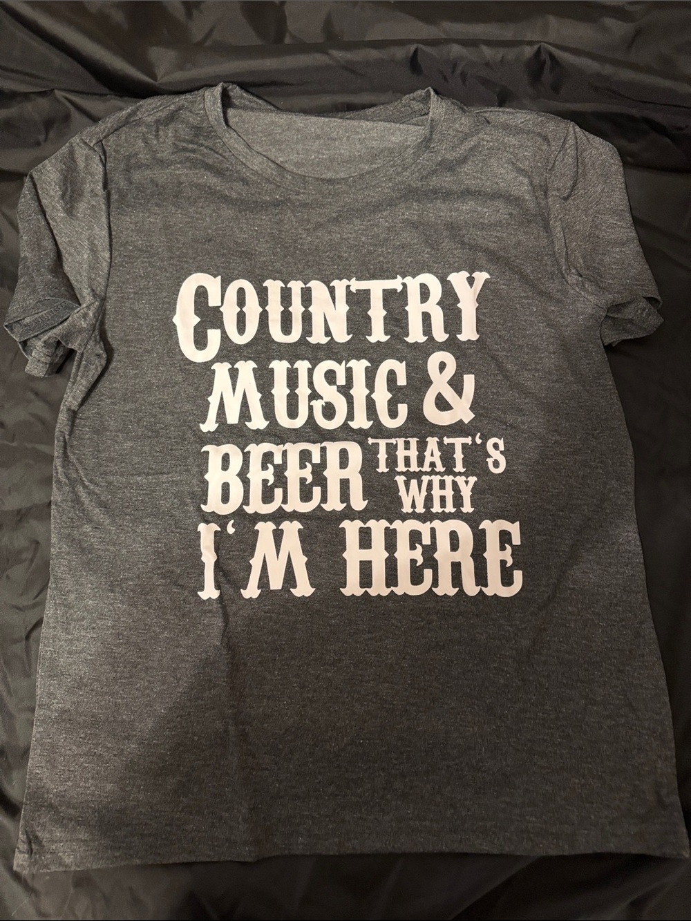 Country Music & Beer Graphic Tee - Gray